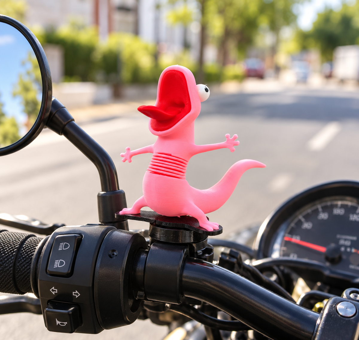 Tom the Lizard Kertenkele Tom Motosiklet Süsü, Motor Üstü Aksesuar, Hoppers Hoplayanlar Viral Lizard Meme Dekoratif Figür Oyuncak