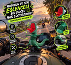 Tom the Lizard Kertenkele Tom Motosiklet Süsü, Motor Üstü Aksesuar, Hoppers Hoplayanlar Viral Lizard Meme Dekoratif Figür Oyuncak